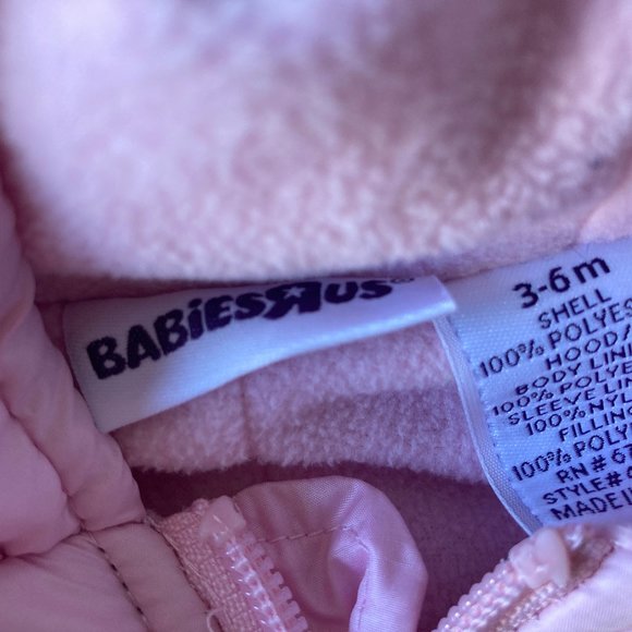 BabiesRUs   Baby Pink Snow Suit 3 to 6 Months - Picture 6 of 6